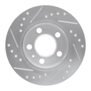 Audi TT Quattro Brake Rotor (1) - Rear Right - R1 Concepts - Drilled & Slotted - Silver - `01-`06
